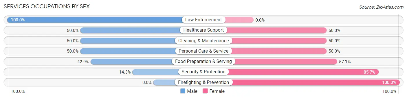 Services Occupations by Sex in Winfield