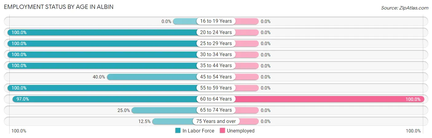 Employment Status by Age in Albin