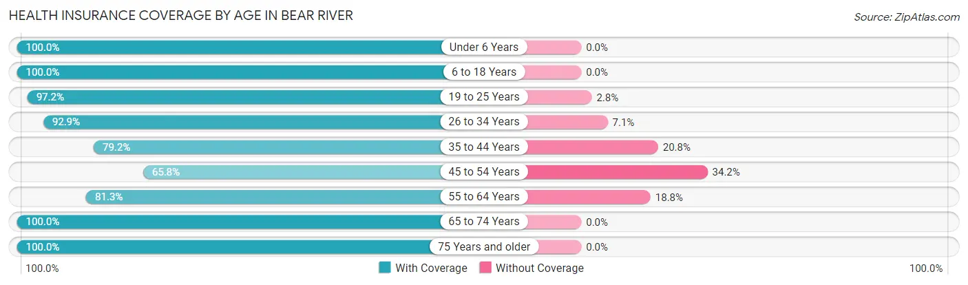 Health Insurance Coverage by Age in Bear River