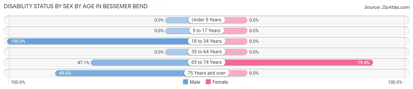Disability Status by Sex by Age in Bessemer Bend