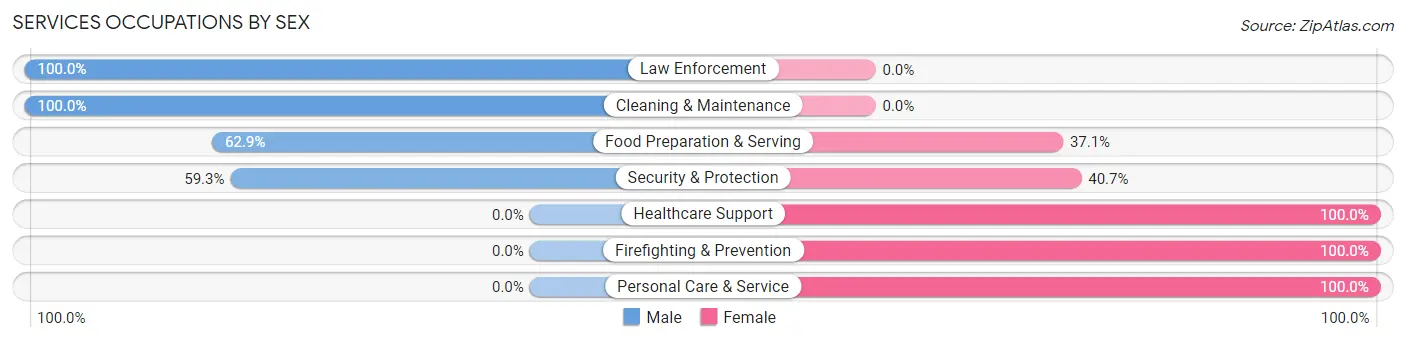 Services Occupations by Sex in Buffalo