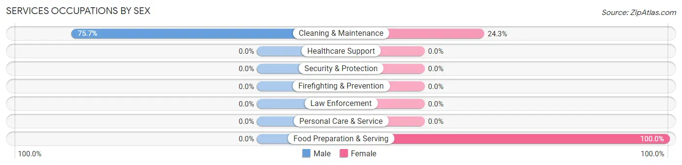 Services Occupations by Sex in Burns