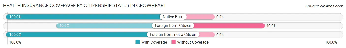 Health Insurance Coverage by Citizenship Status in Crowheart