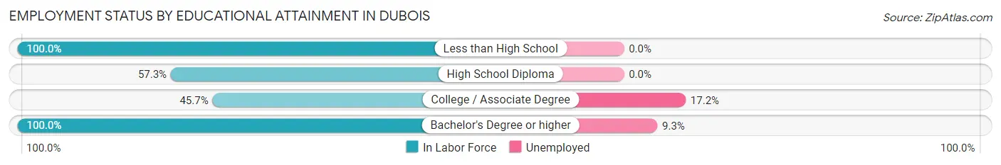 Employment Status by Educational Attainment in Dubois