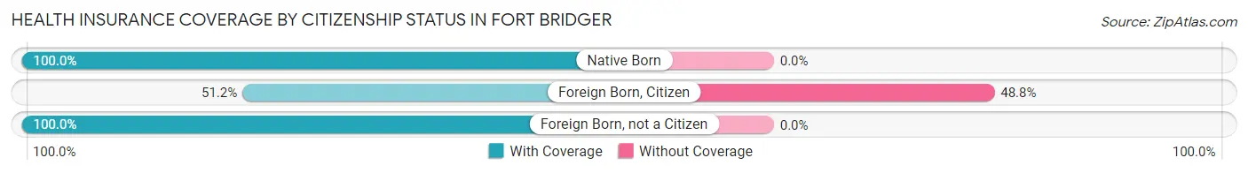 Health Insurance Coverage by Citizenship Status in Fort Bridger