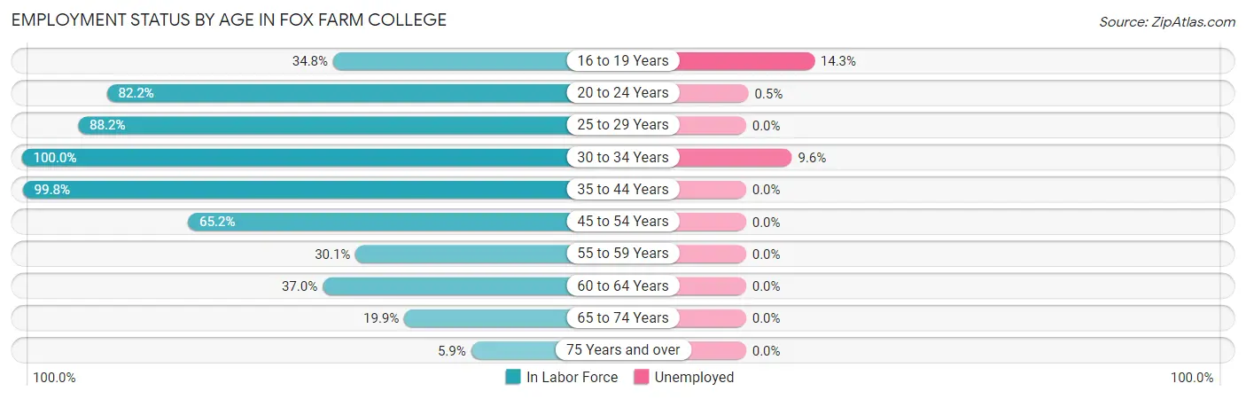 Employment Status by Age in Fox Farm College