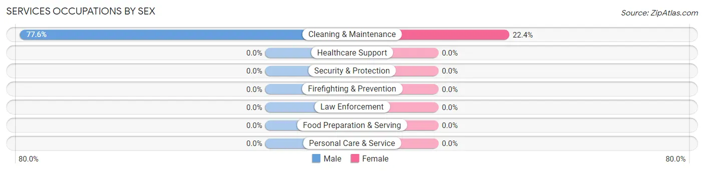 Services Occupations by Sex in Hoback