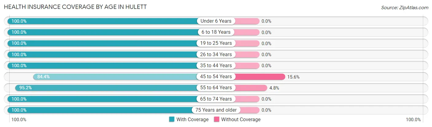 Health Insurance Coverage by Age in Hulett