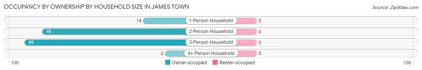 Occupancy by Ownership by Household Size in James Town