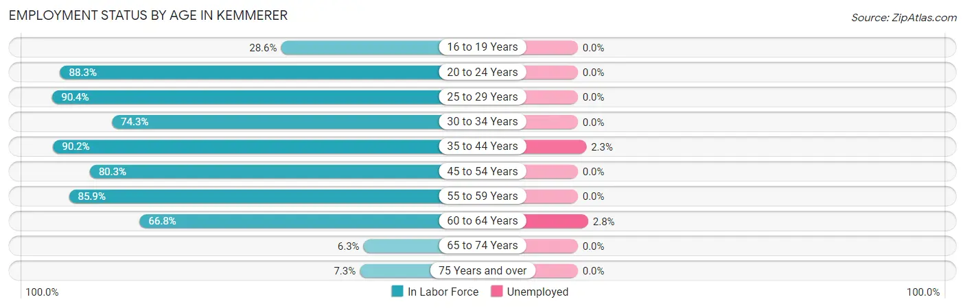 Employment Status by Age in Kemmerer