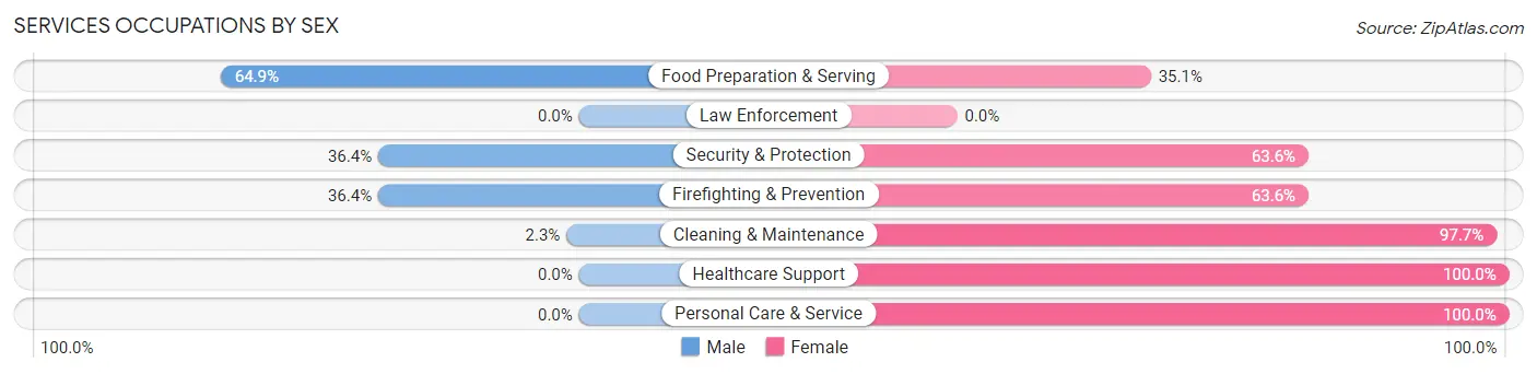 Services Occupations by Sex in Kemmerer