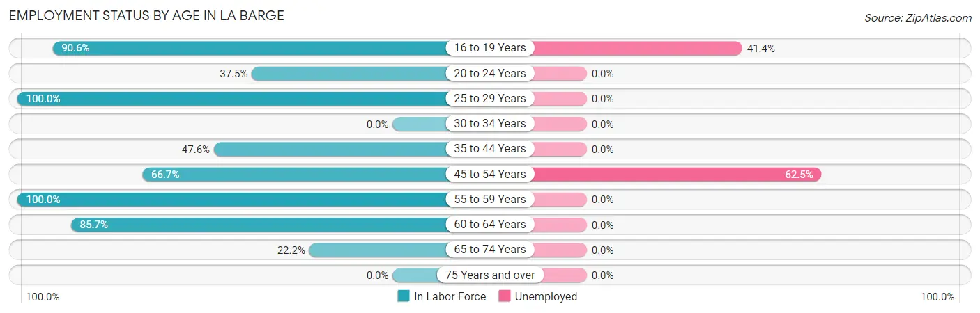 Employment Status by Age in La Barge