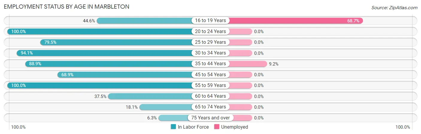 Employment Status by Age in Marbleton