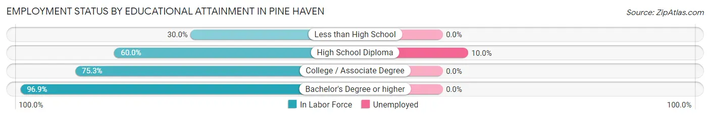 Employment Status by Educational Attainment in Pine Haven
