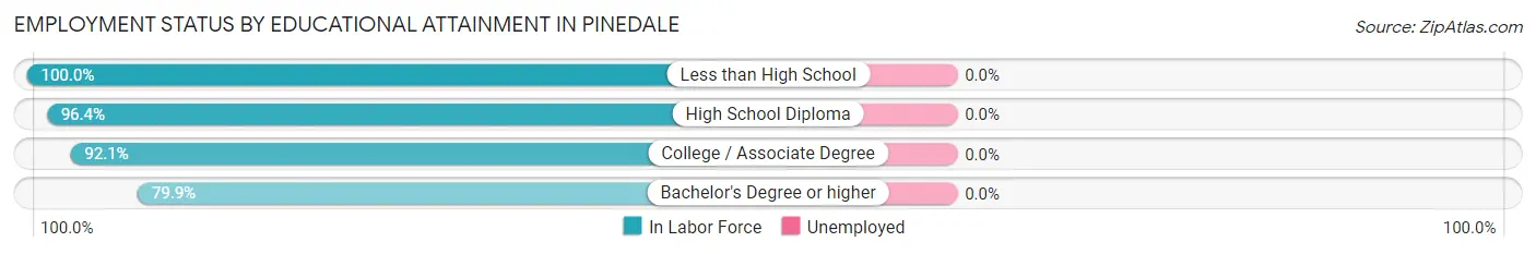Employment Status by Educational Attainment in Pinedale