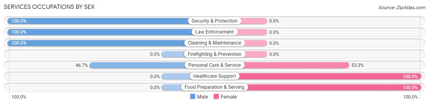 Services Occupations by Sex in Pinedale