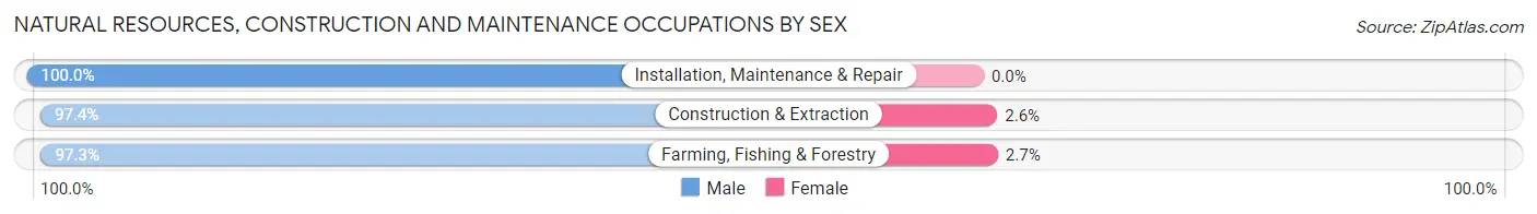 Natural Resources, Construction and Maintenance Occupations by Sex in Sheridan