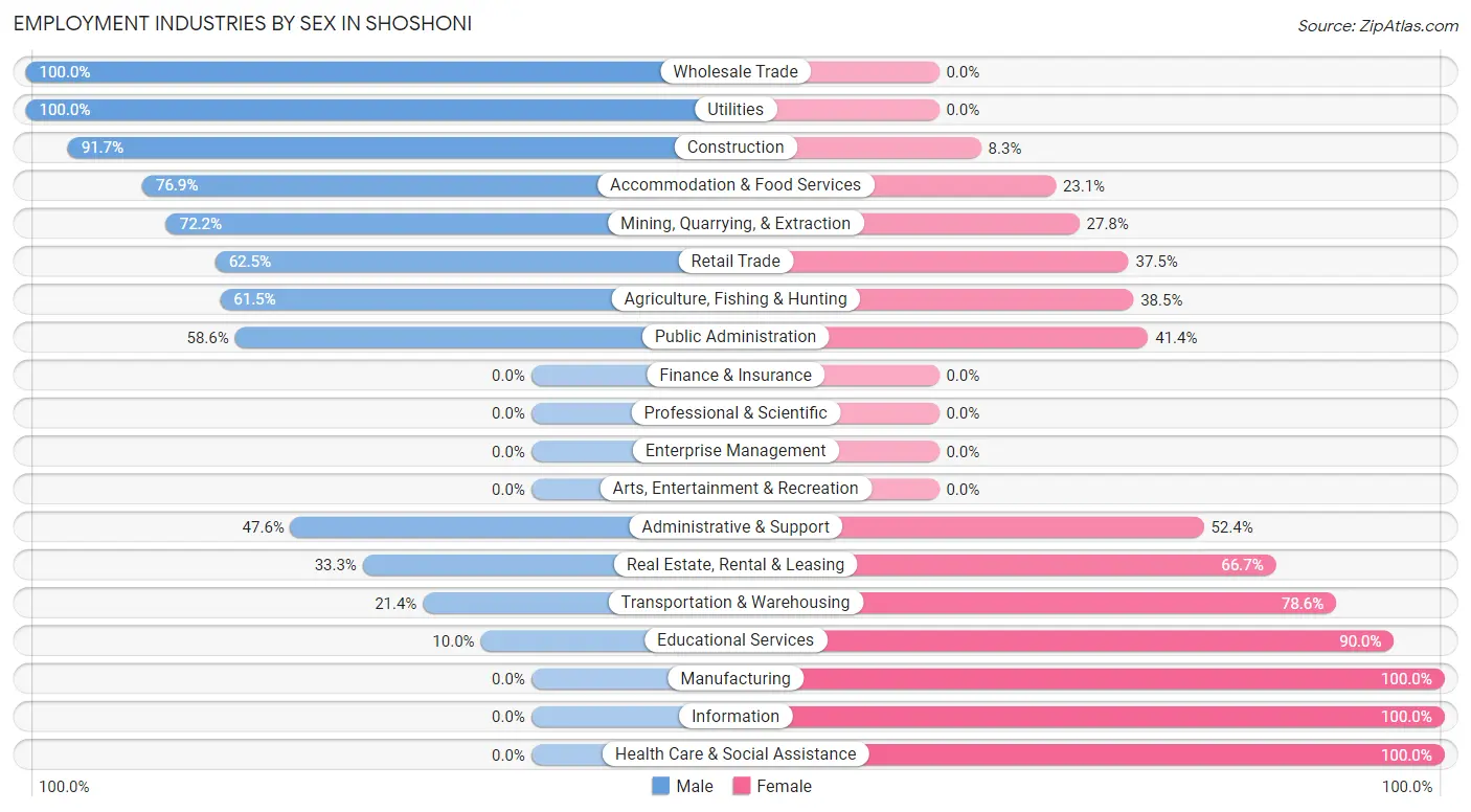 Employment Industries by Sex in Shoshoni