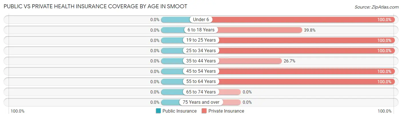 Public vs Private Health Insurance Coverage by Age in Smoot