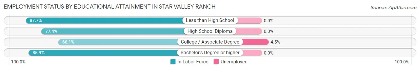 Employment Status by Educational Attainment in Star Valley Ranch