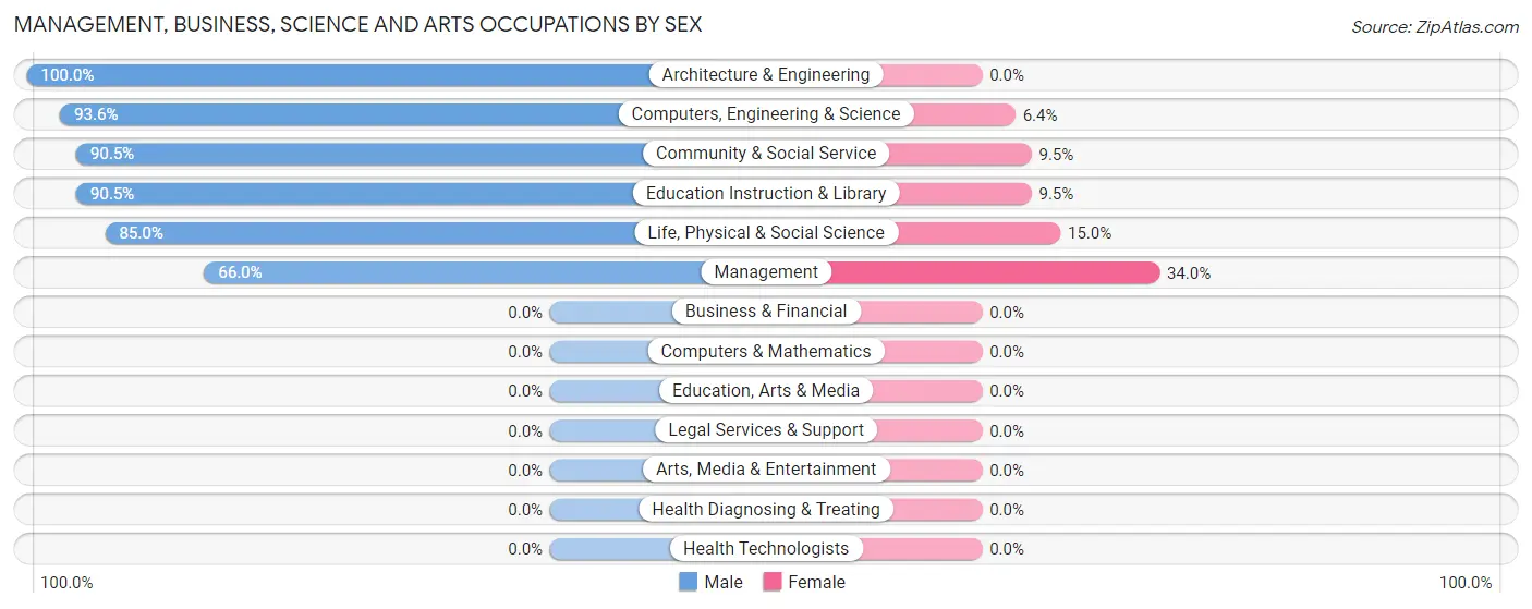 Management, Business, Science and Arts Occupations by Sex in Story