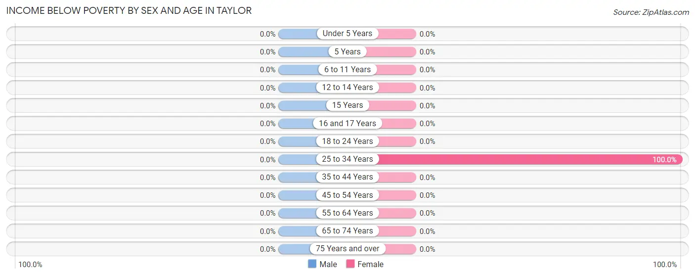 Income Below Poverty by Sex and Age in Taylor