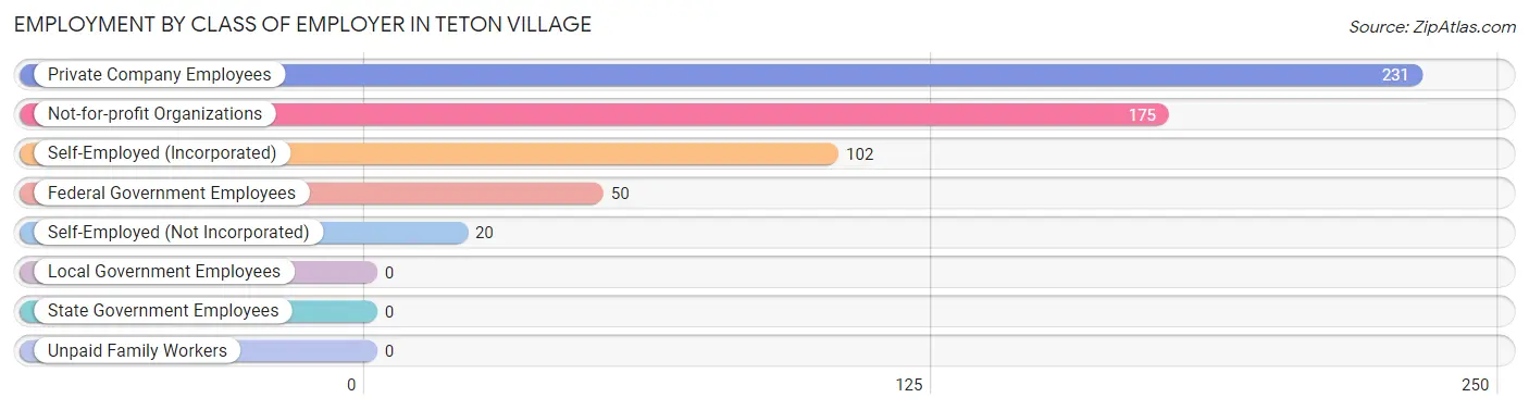 Employment by Class of Employer in Teton Village