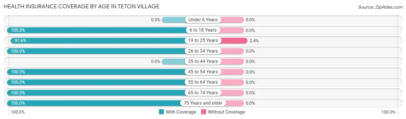 Health Insurance Coverage by Age in Teton Village