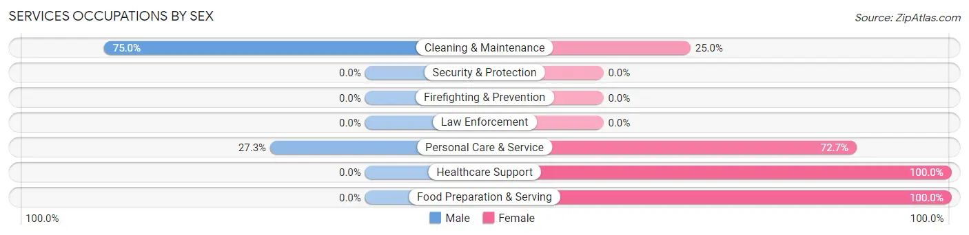 Services Occupations by Sex in Thayne