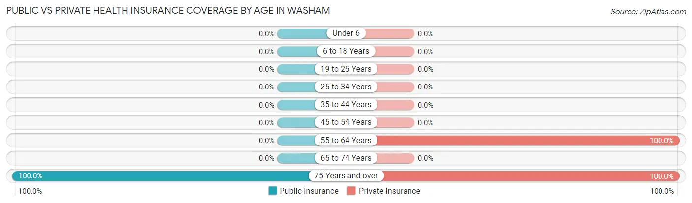 Public vs Private Health Insurance Coverage by Age in Washam
