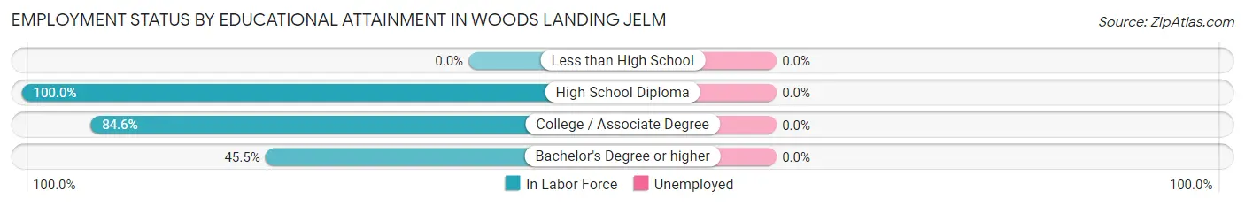 Employment Status by Educational Attainment in Woods Landing Jelm