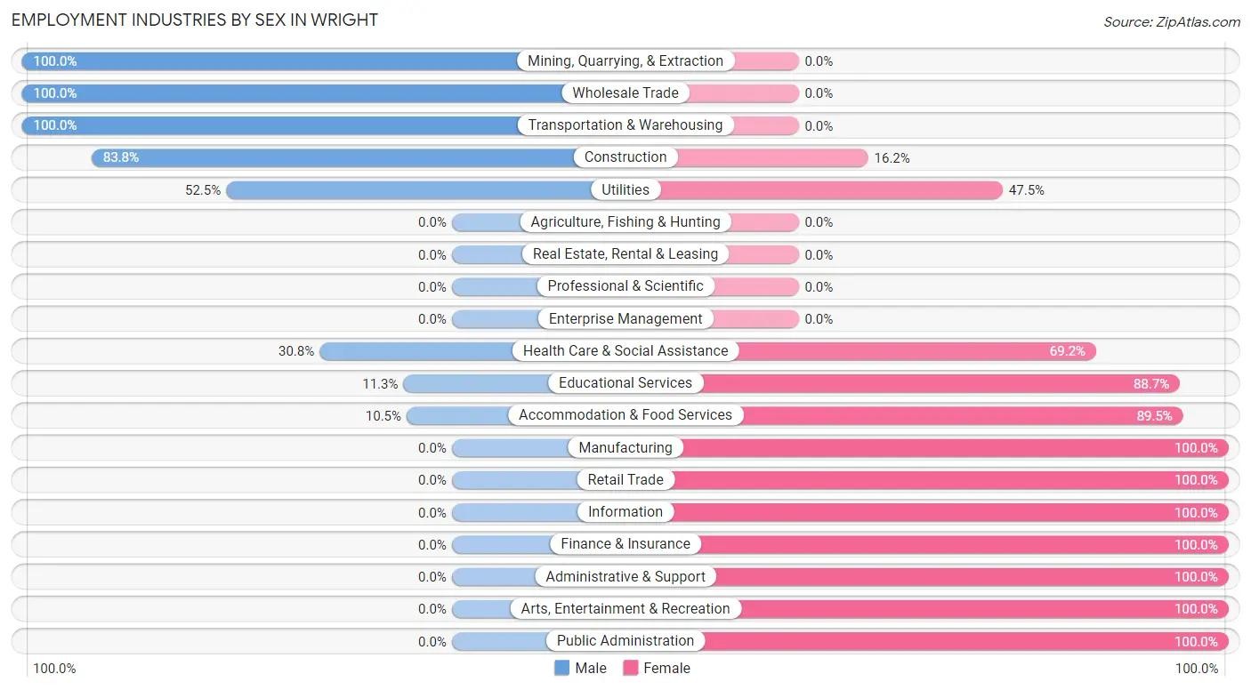 Employment Industries by Sex in Wright