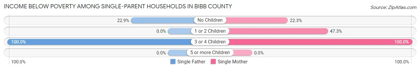 Income Below Poverty Among Single-Parent Households in Bibb County