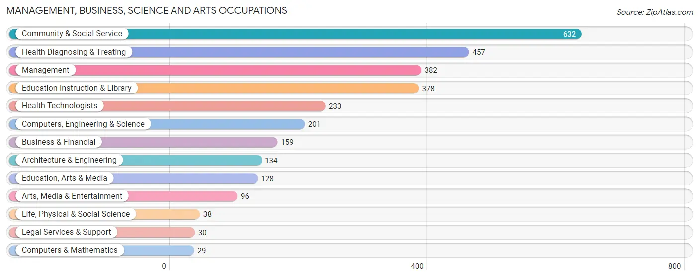 Management, Business, Science and Arts Occupations in Bibb County