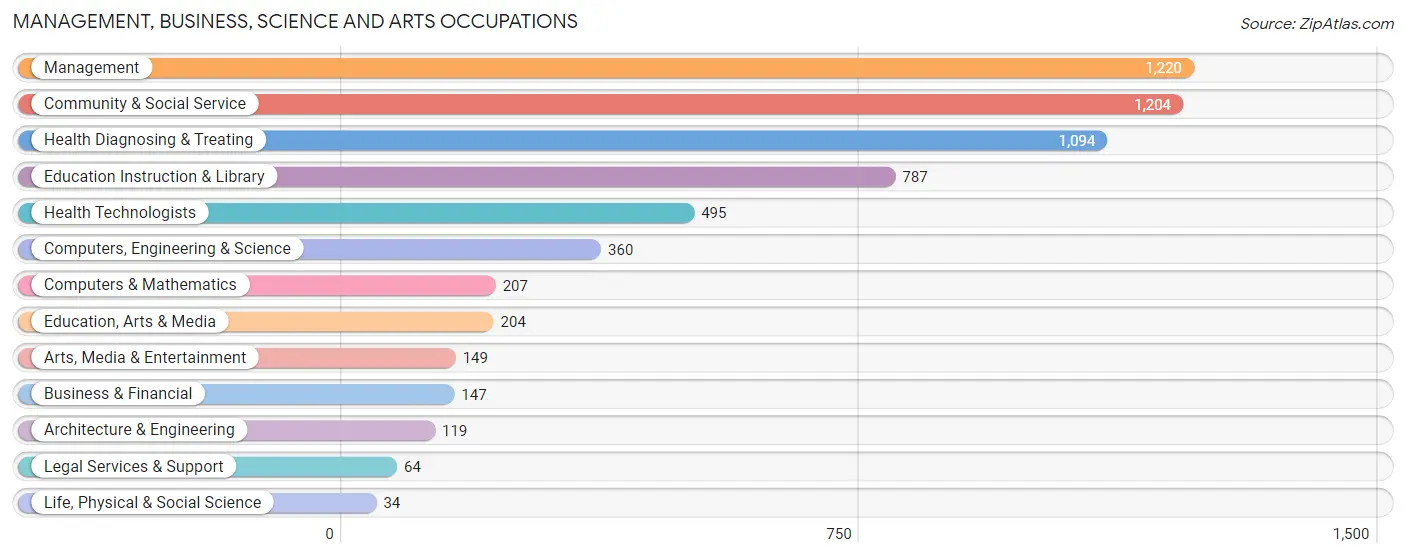 Management, Business, Science and Arts Occupations in Chambers County