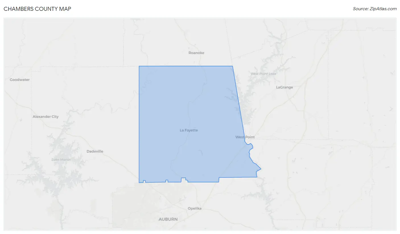 Chambers County Map