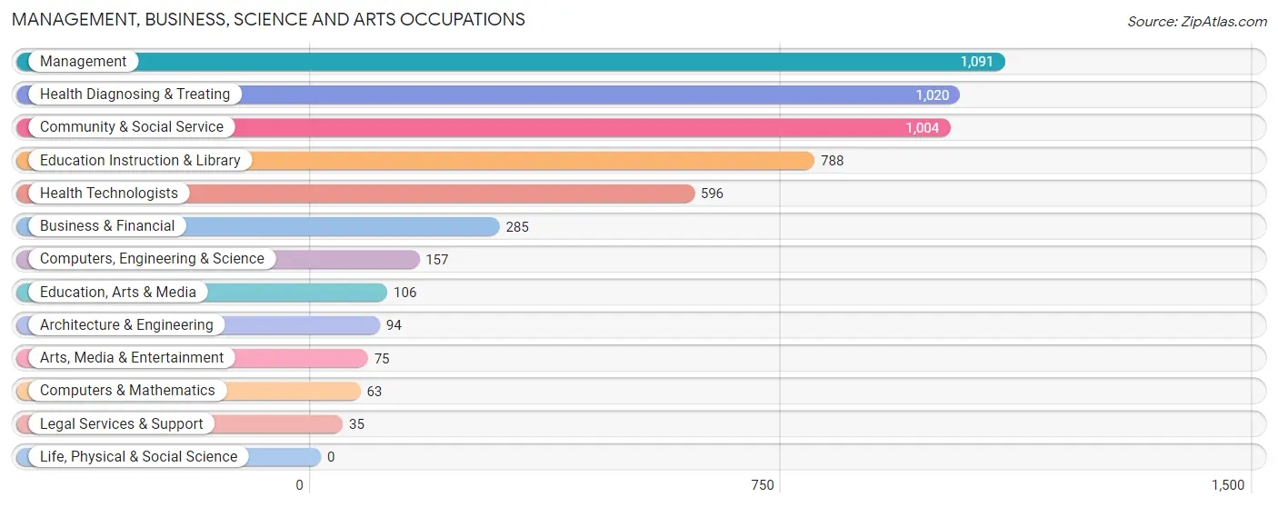Management, Business, Science and Arts Occupations in Cherokee County