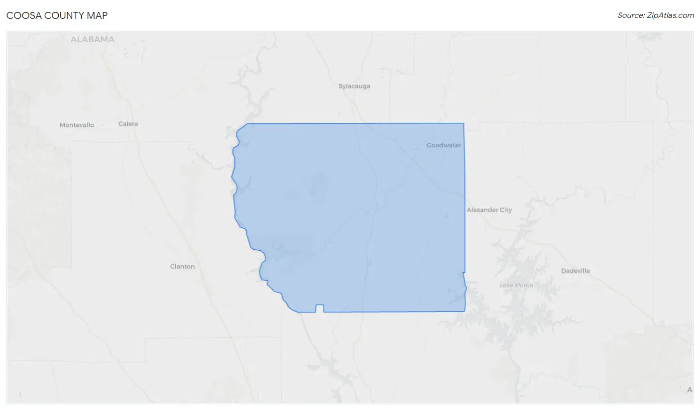 Coosa County Map