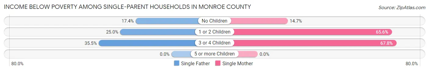 Income Below Poverty Among Single-Parent Households in Monroe County