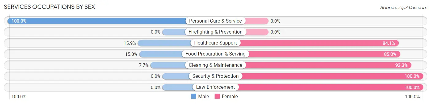 Services Occupations by Sex in Perry County