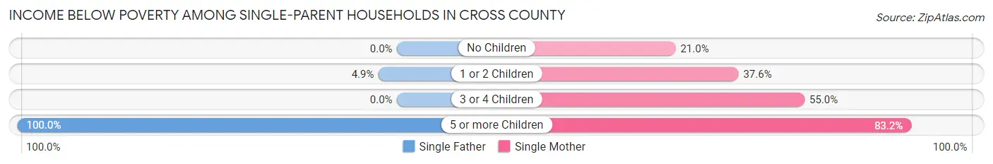 Income Below Poverty Among Single-Parent Households in Cross County