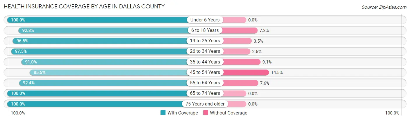 Health Insurance Coverage by Age in Dallas County