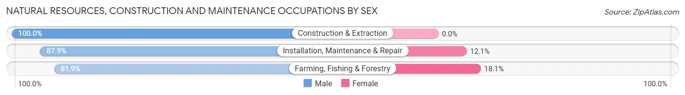 Natural Resources, Construction and Maintenance Occupations by Sex in Drew County