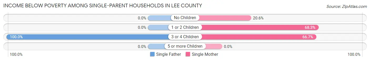 Income Below Poverty Among Single-Parent Households in Lee County