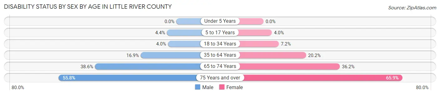 Disability Status by Sex by Age in Little River County