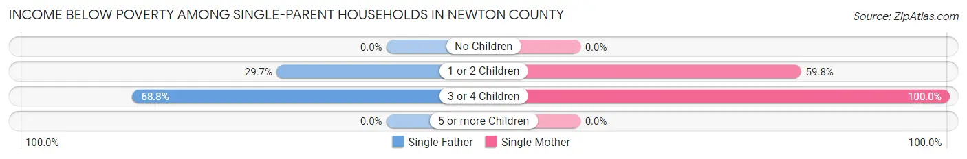Income Below Poverty Among Single-Parent Households in Newton County