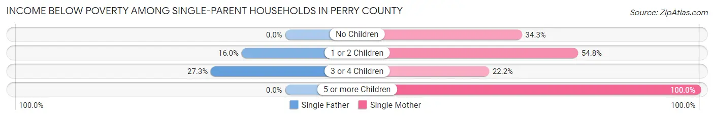 Income Below Poverty Among Single-Parent Households in Perry County