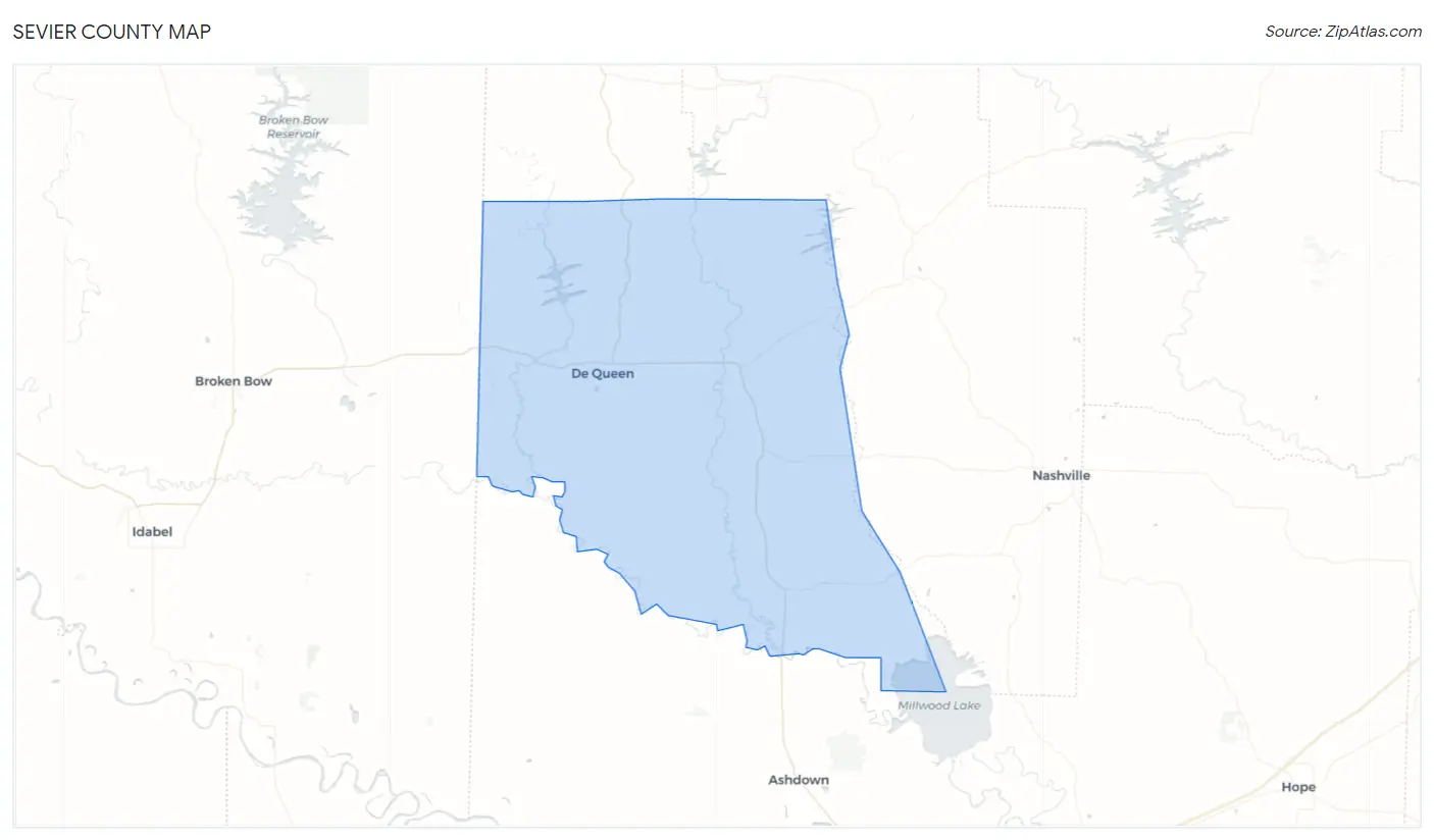 Sevier County Map