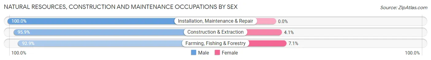 Natural Resources, Construction and Maintenance Occupations by Sex in Calaveras County
