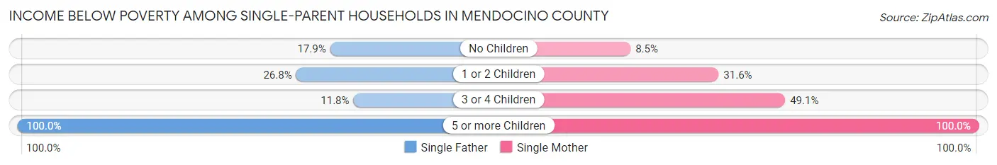 Income Below Poverty Among Single-Parent Households in Mendocino County